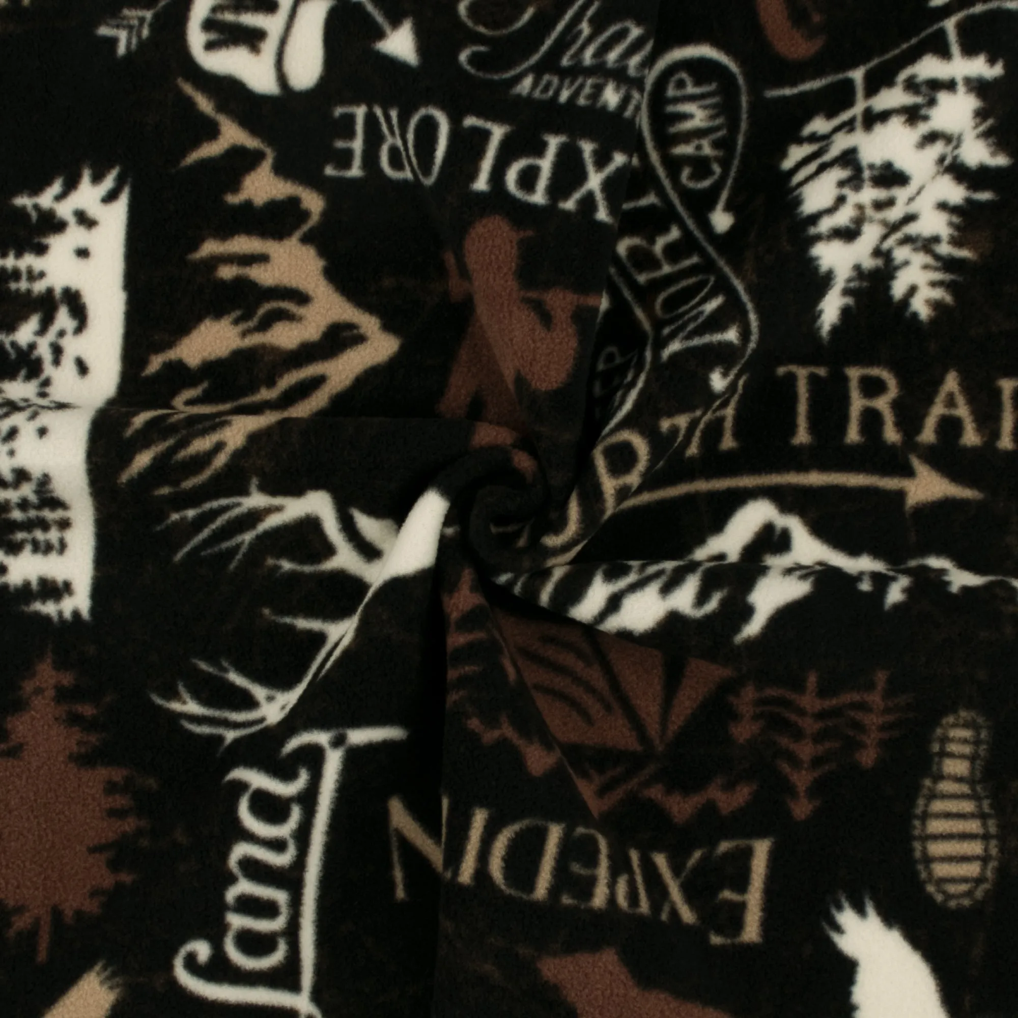 Anti Pill Fleece Print - MONTANA - 006 - Brown