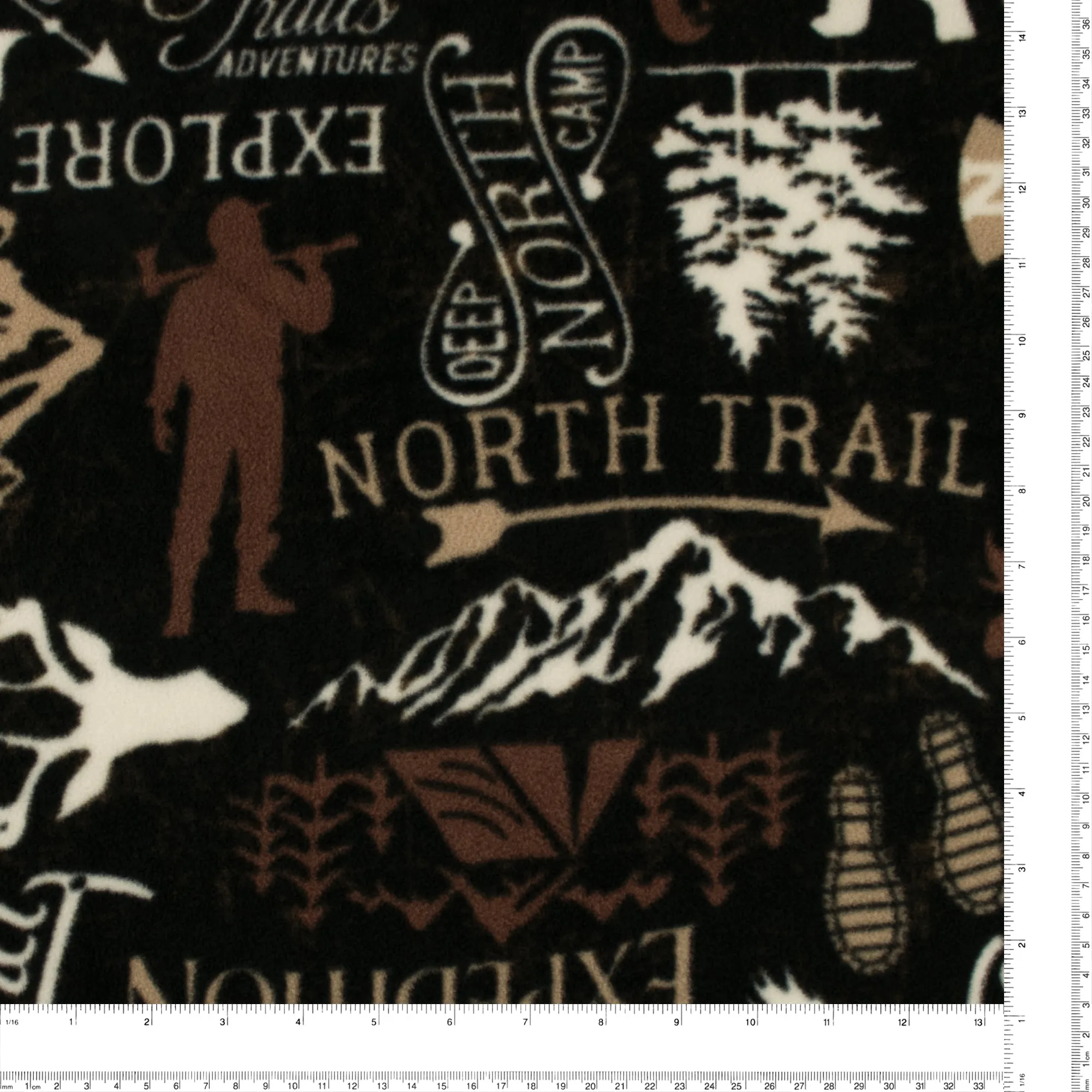 Anti Pill Fleece Print - MONTANA - 006 - Brown