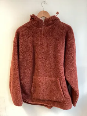 ASOS, Burnt Orange, Fluffy Hoodie with Half Zip, Size 12