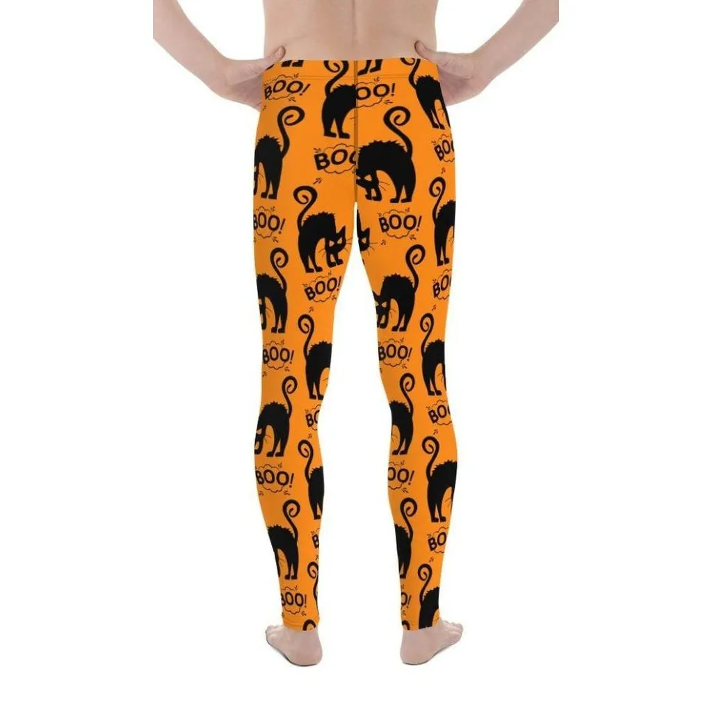 Black Kitty Halloween Men's Leggings