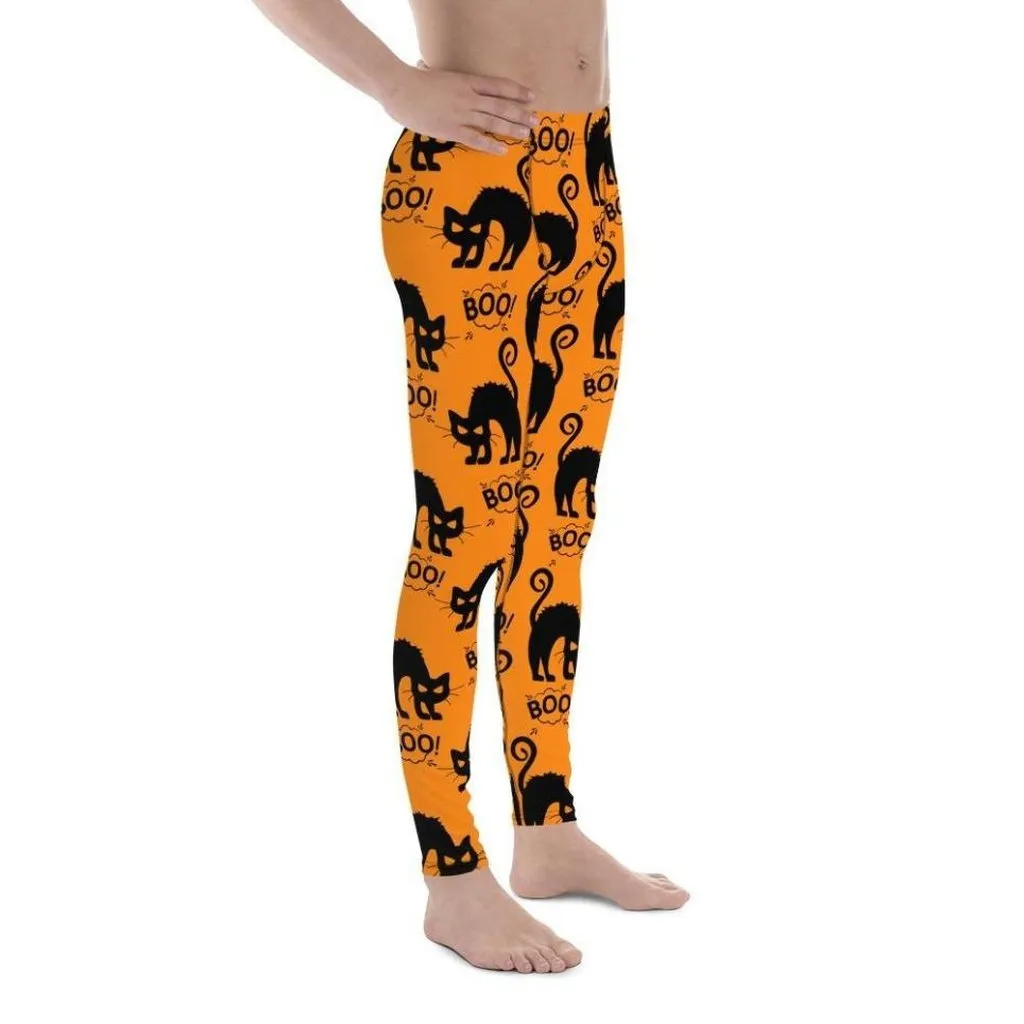 Black Kitty Halloween Men's Leggings