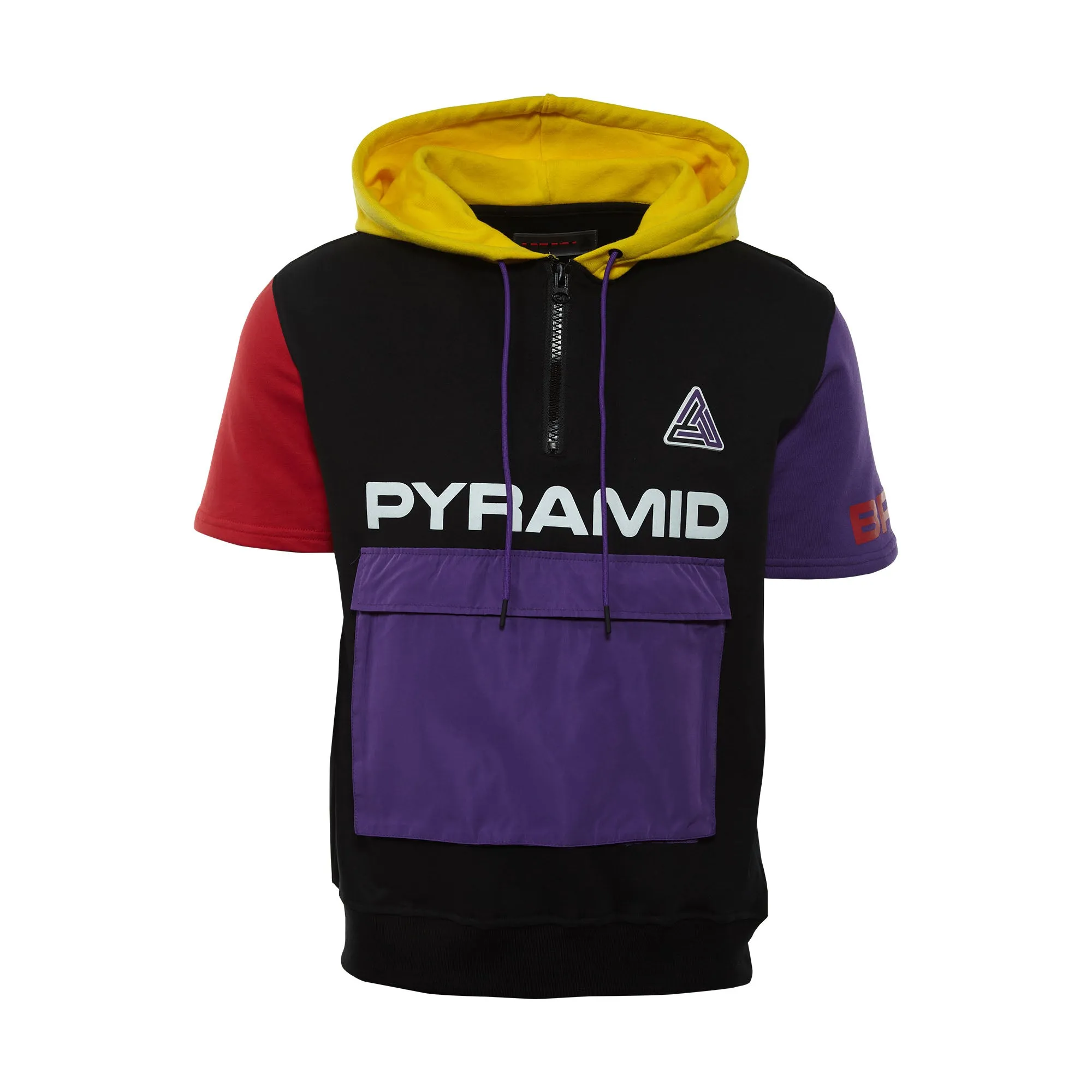 Black Pyramid Half Zip Hooded Shirt Mens Style : Y1161866-