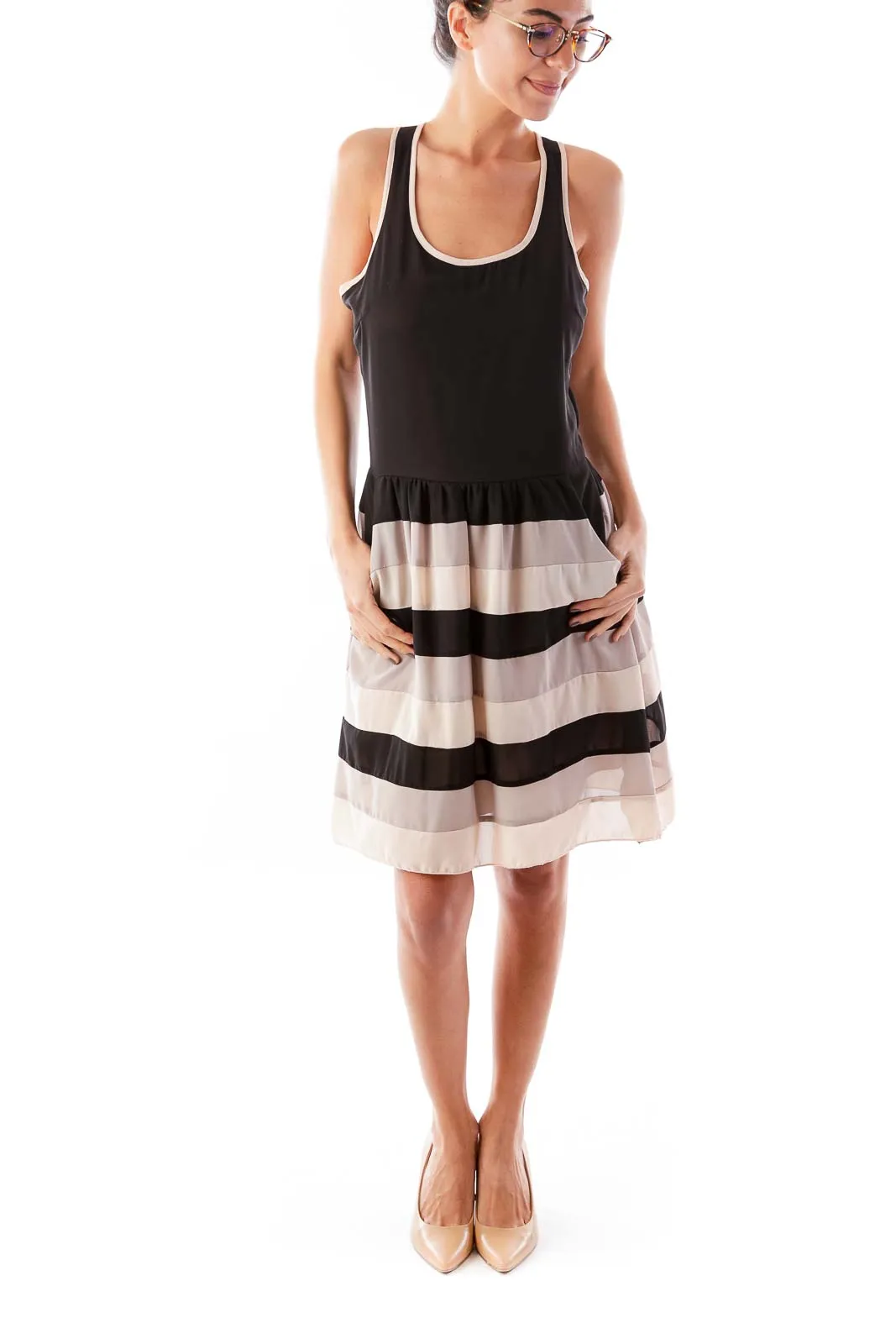 Black Striped Racerback Dress