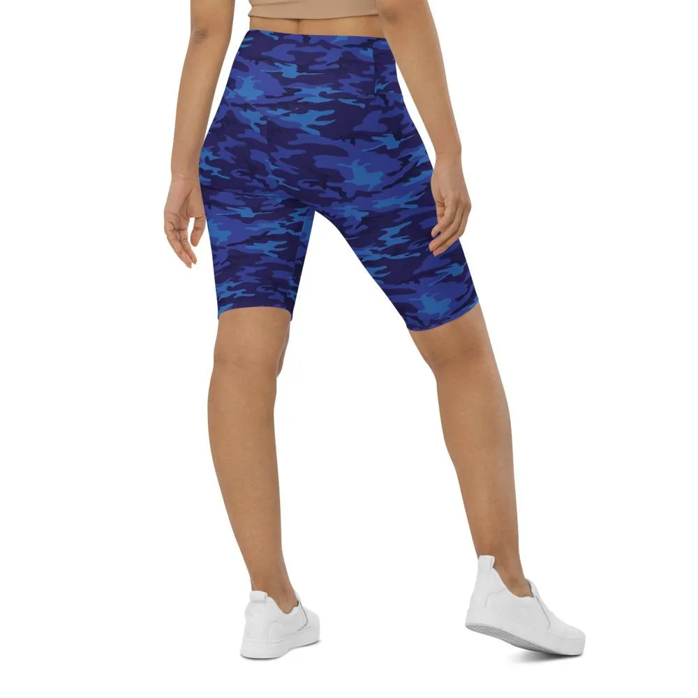 Blue Camo Bike Shorts