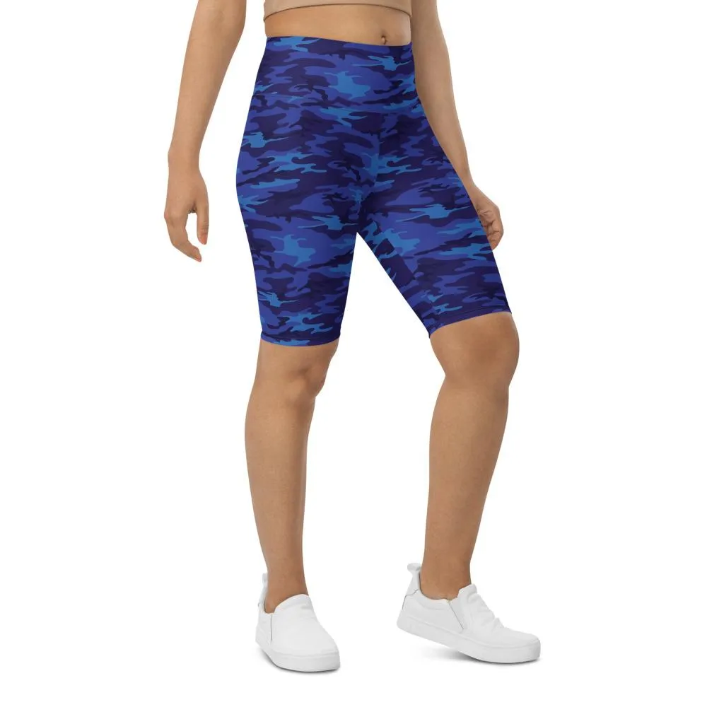 Blue Camo Bike Shorts