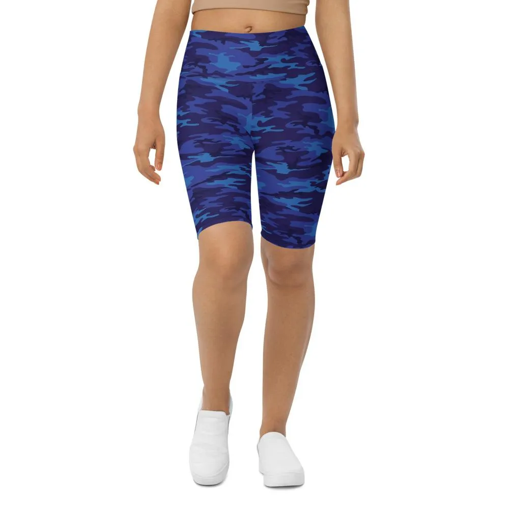 Blue Camo Bike Shorts