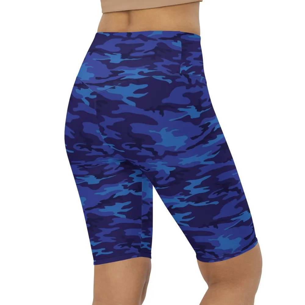 Blue Camo Bike Shorts