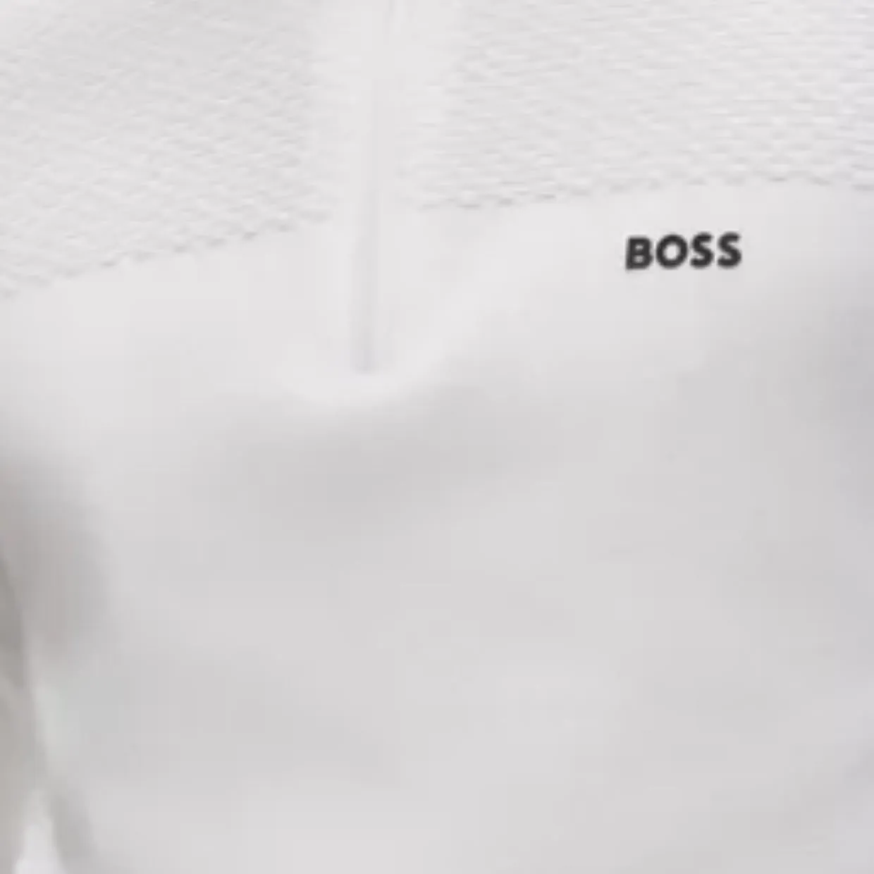 BOSS Logo Zolet White Half Zip Sweatshirt