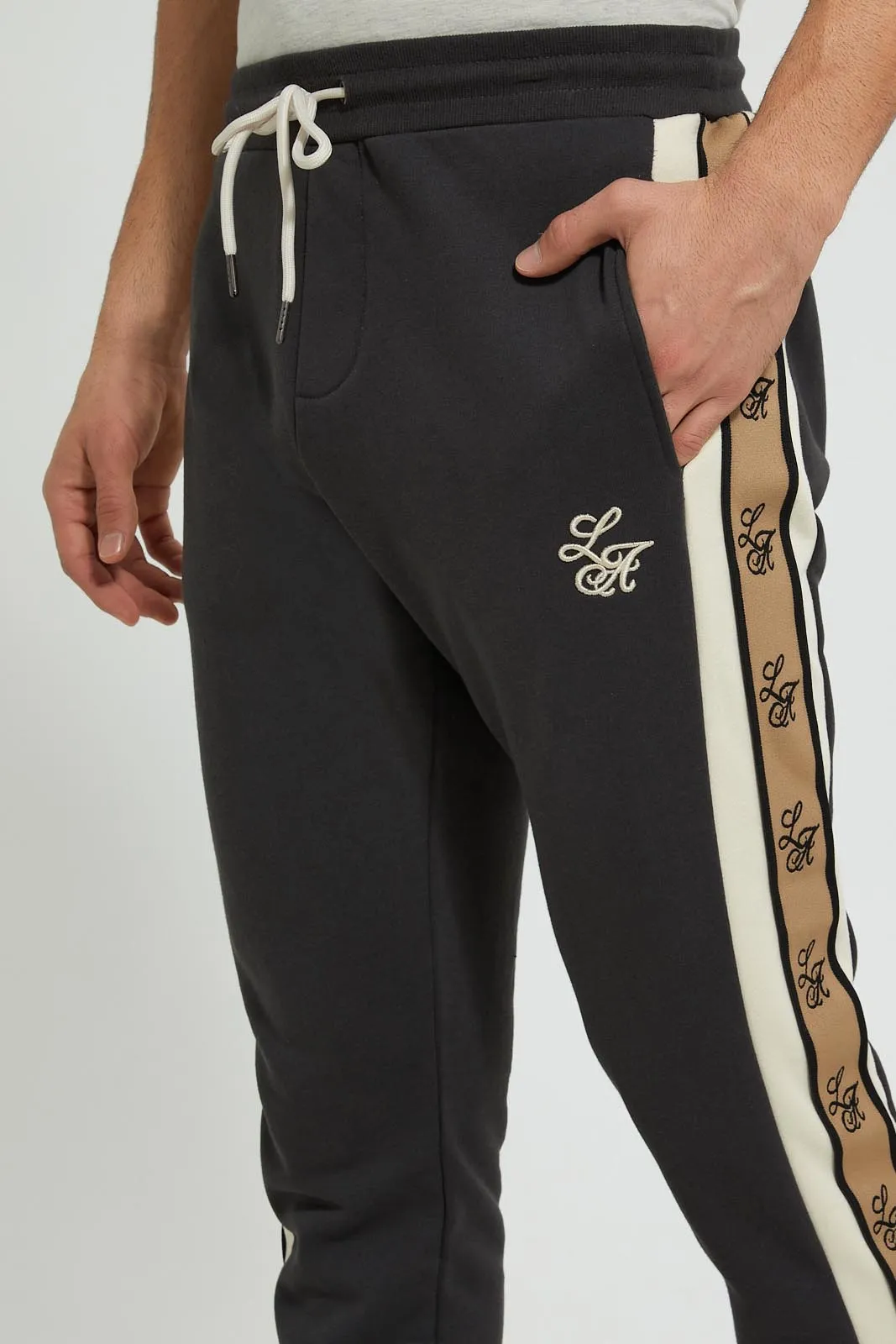 Charcoal Jogger With Side Tape