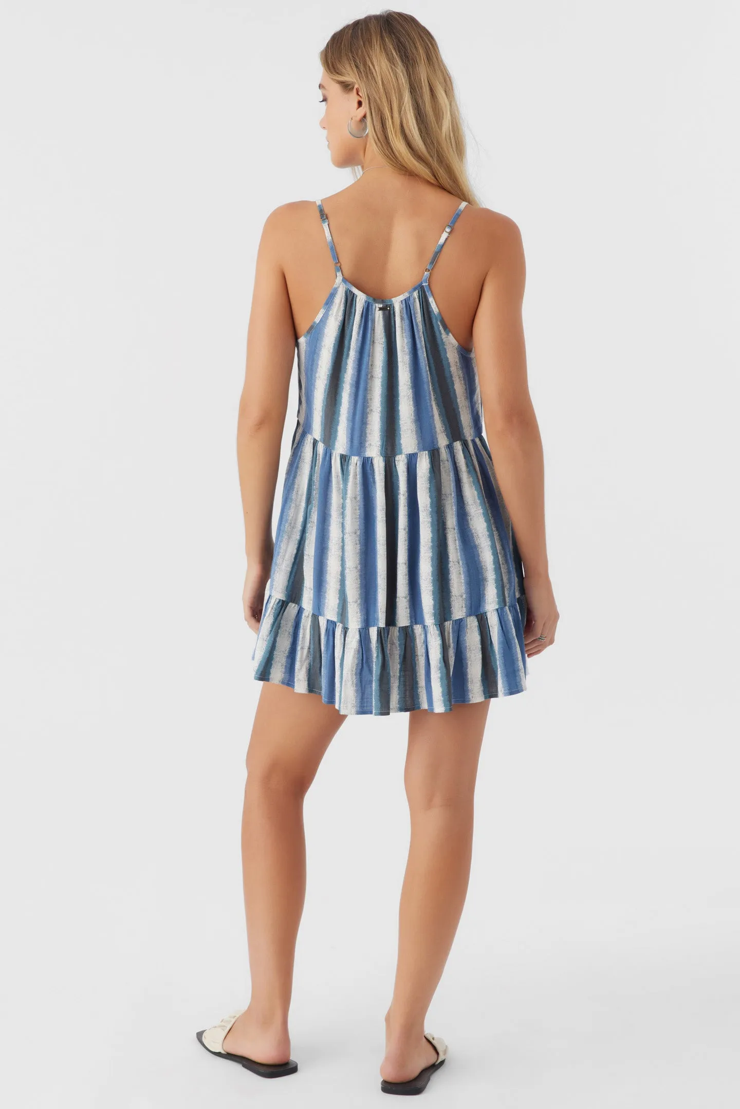 CHERI FADE STRIPE TIERED DRESS