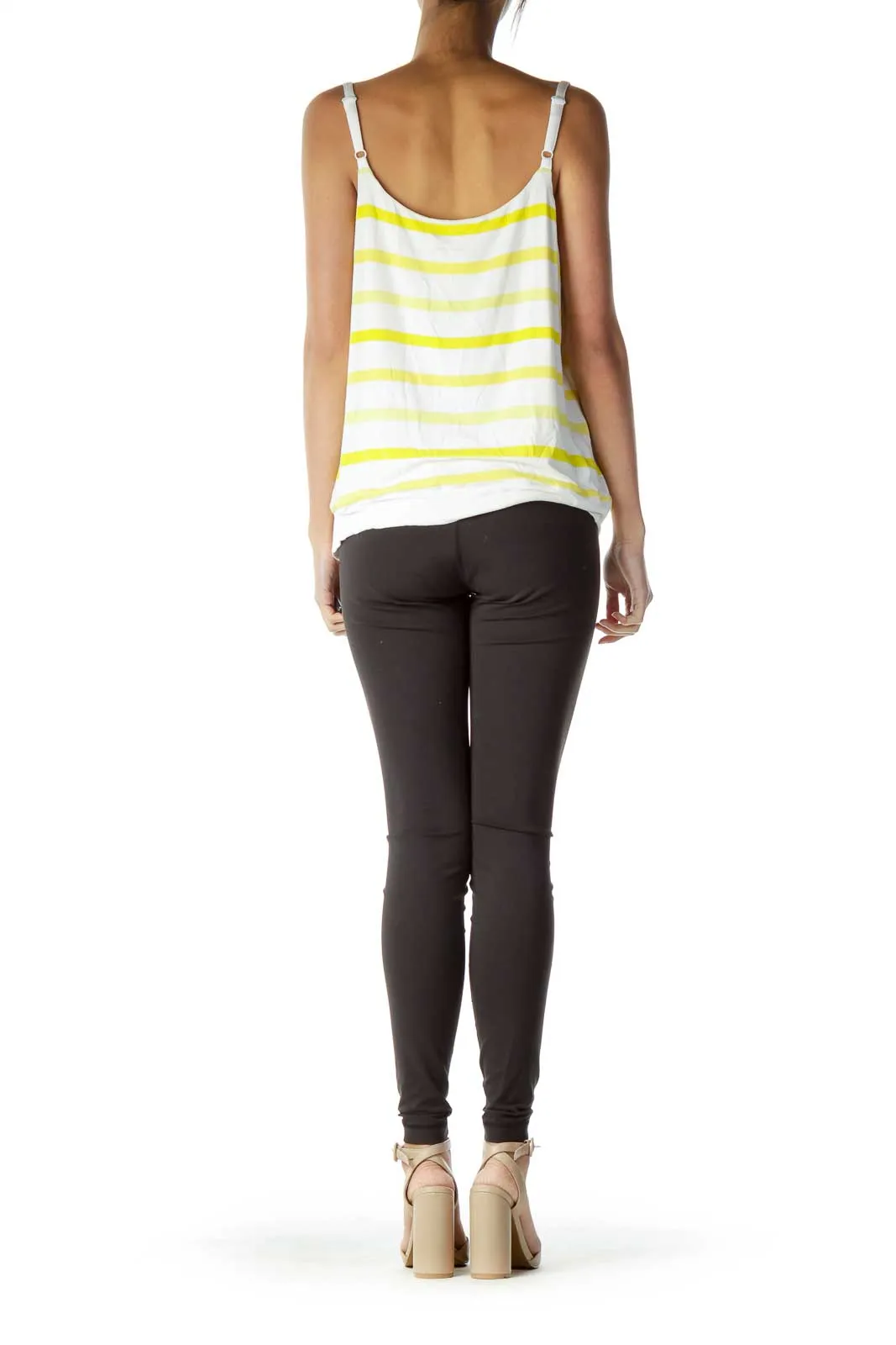 Cream Yellow Striped Tank Top