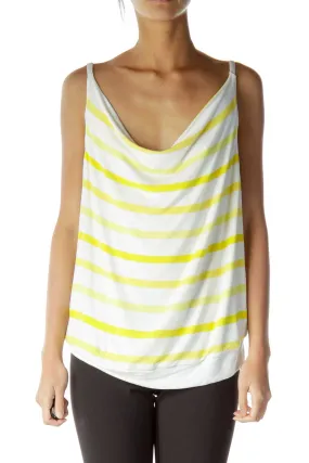 Cream Yellow Striped Tank Top