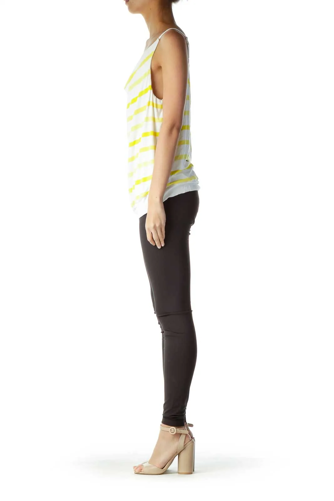 Cream Yellow Striped Tank Top