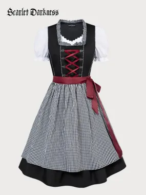 German Bavarian Oktoberfest Costumes Tops Cotton Dress Apron