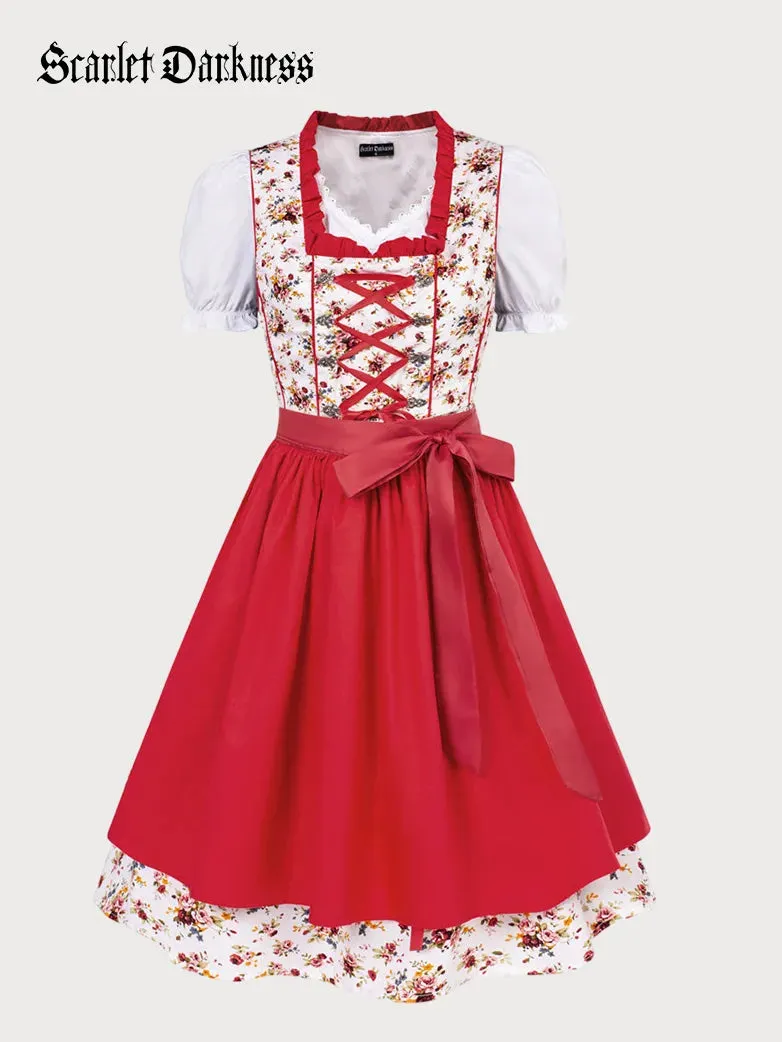 German Bavarian Oktoberfest Costumes Tops Cotton Dress Apron