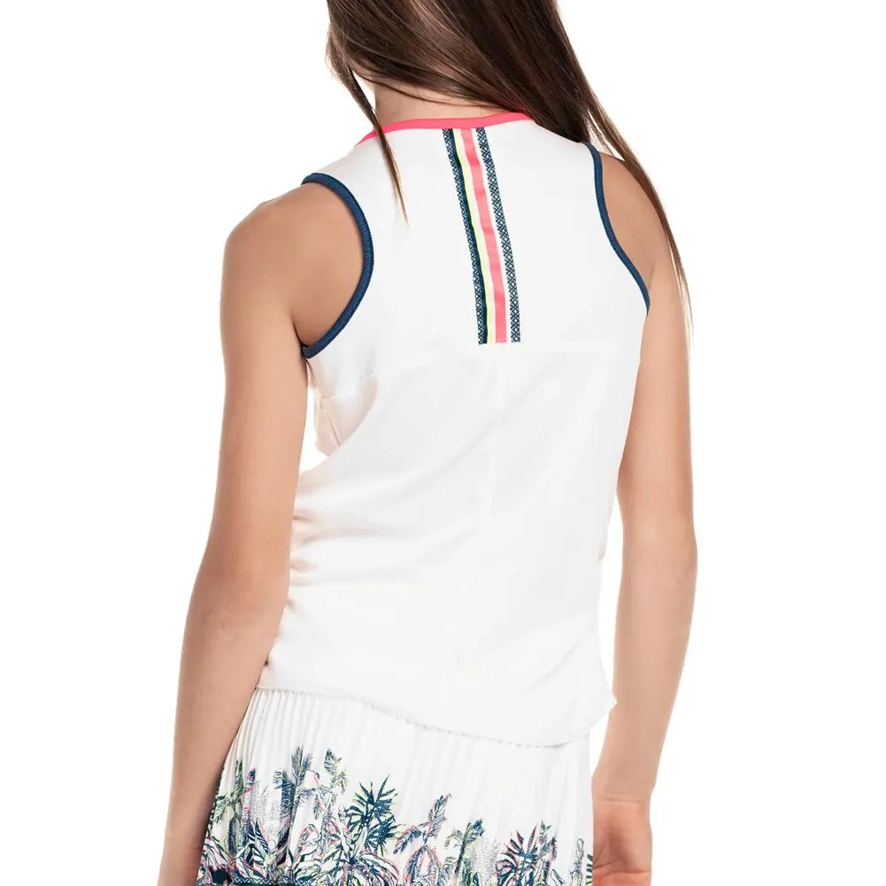 Girls' Palms D'Amour Tennis Tank White