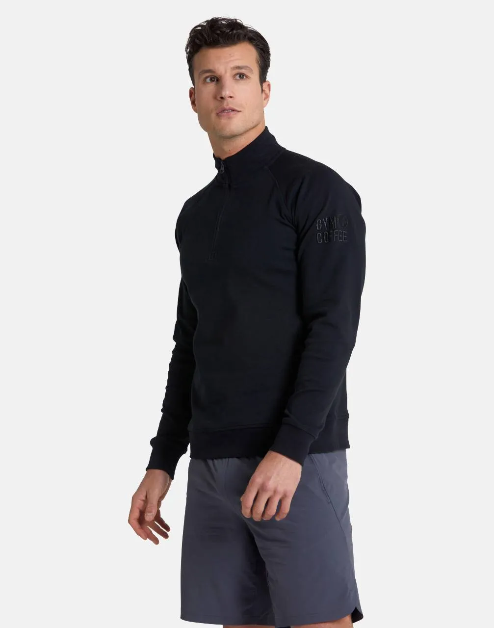 Gym Coffee Chill Half Zip (Mens) - Black