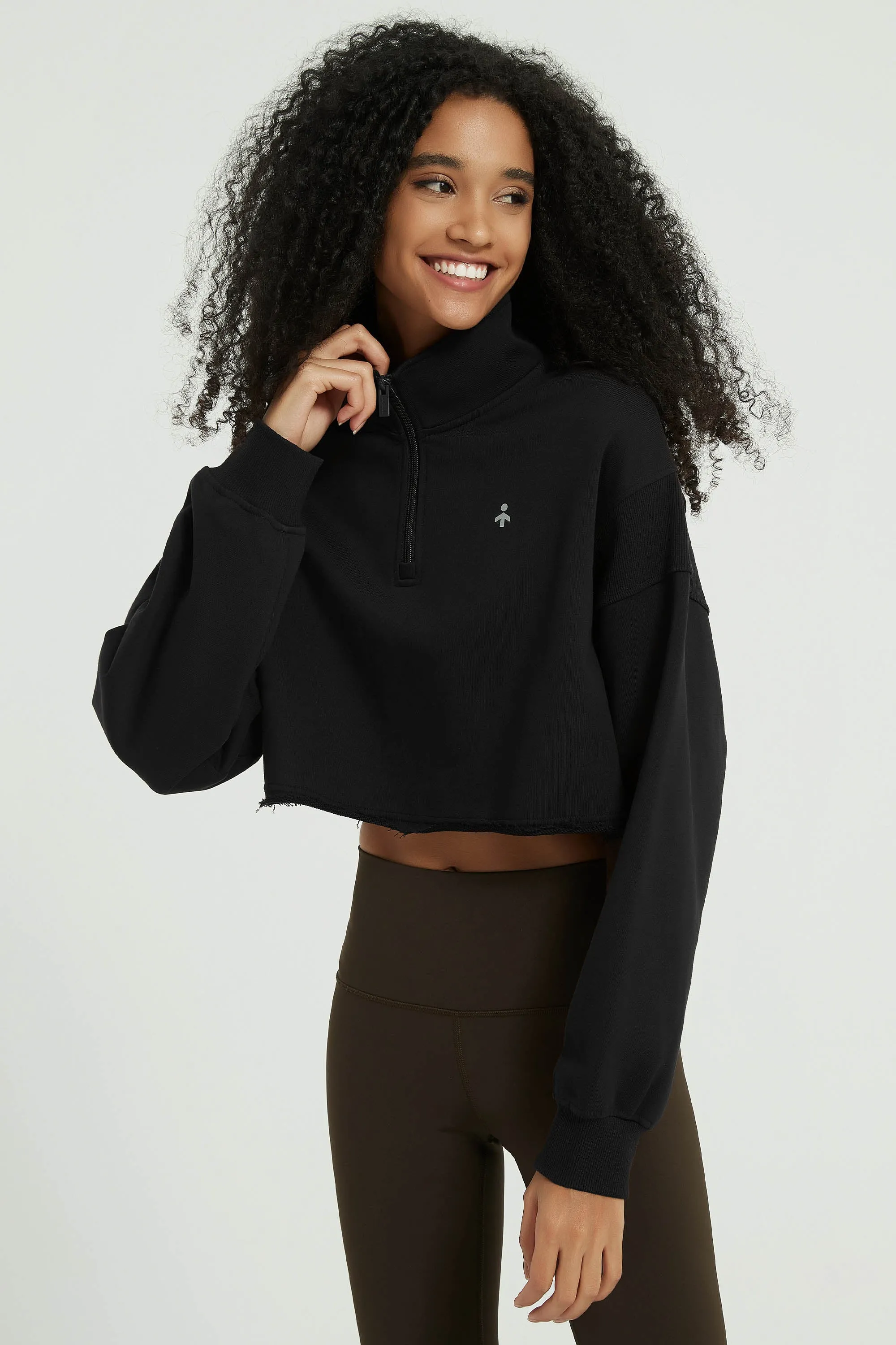 Half Zip Crop Sweatshirts