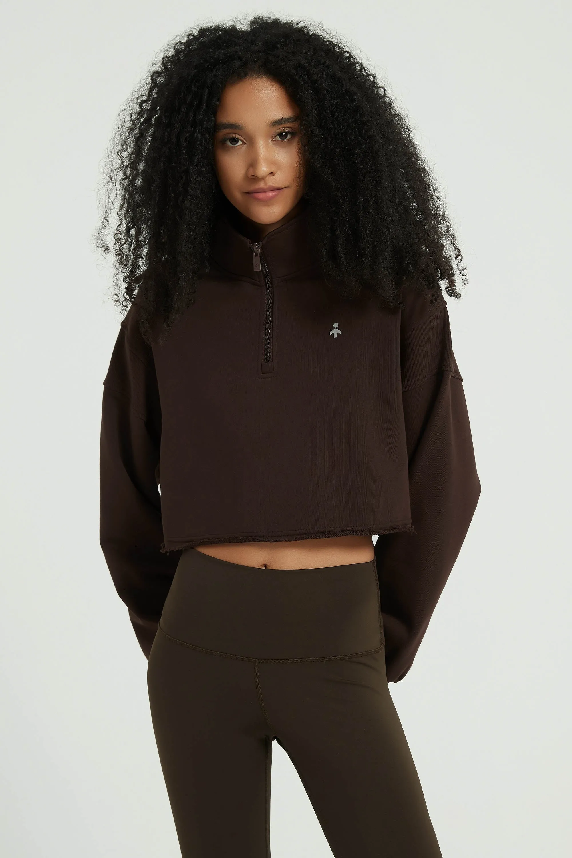 Half Zip Crop Sweatshirts