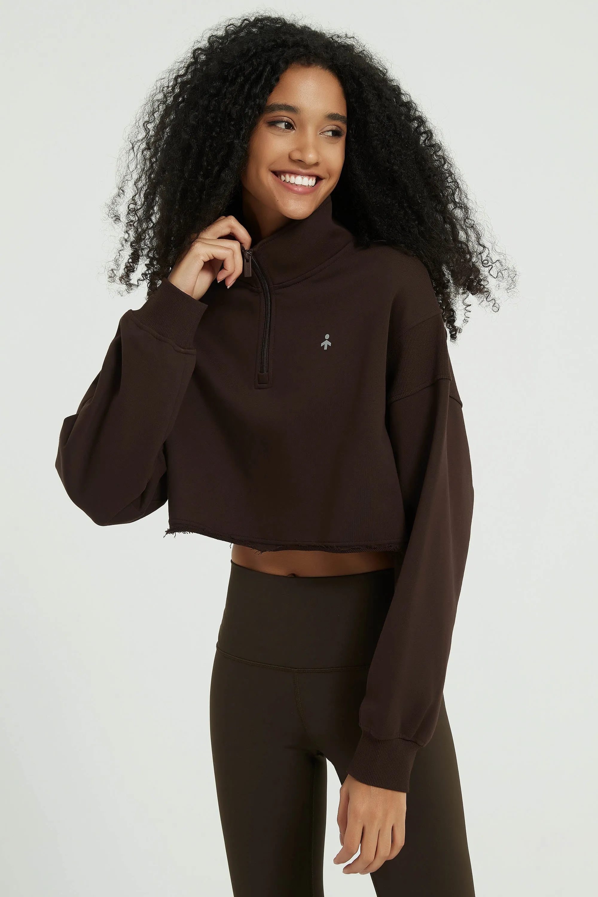 Half Zip Crop Sweatshirts