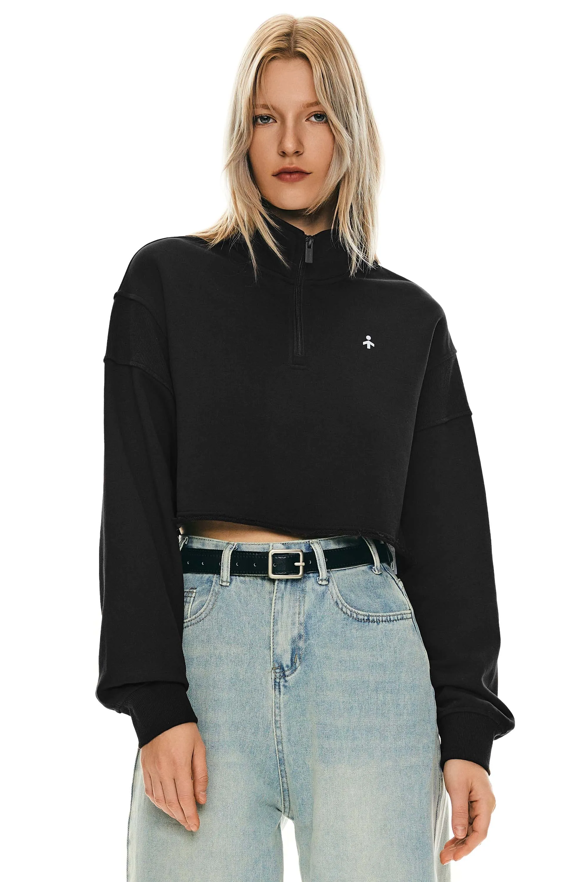 Half Zip Crop Sweatshirts