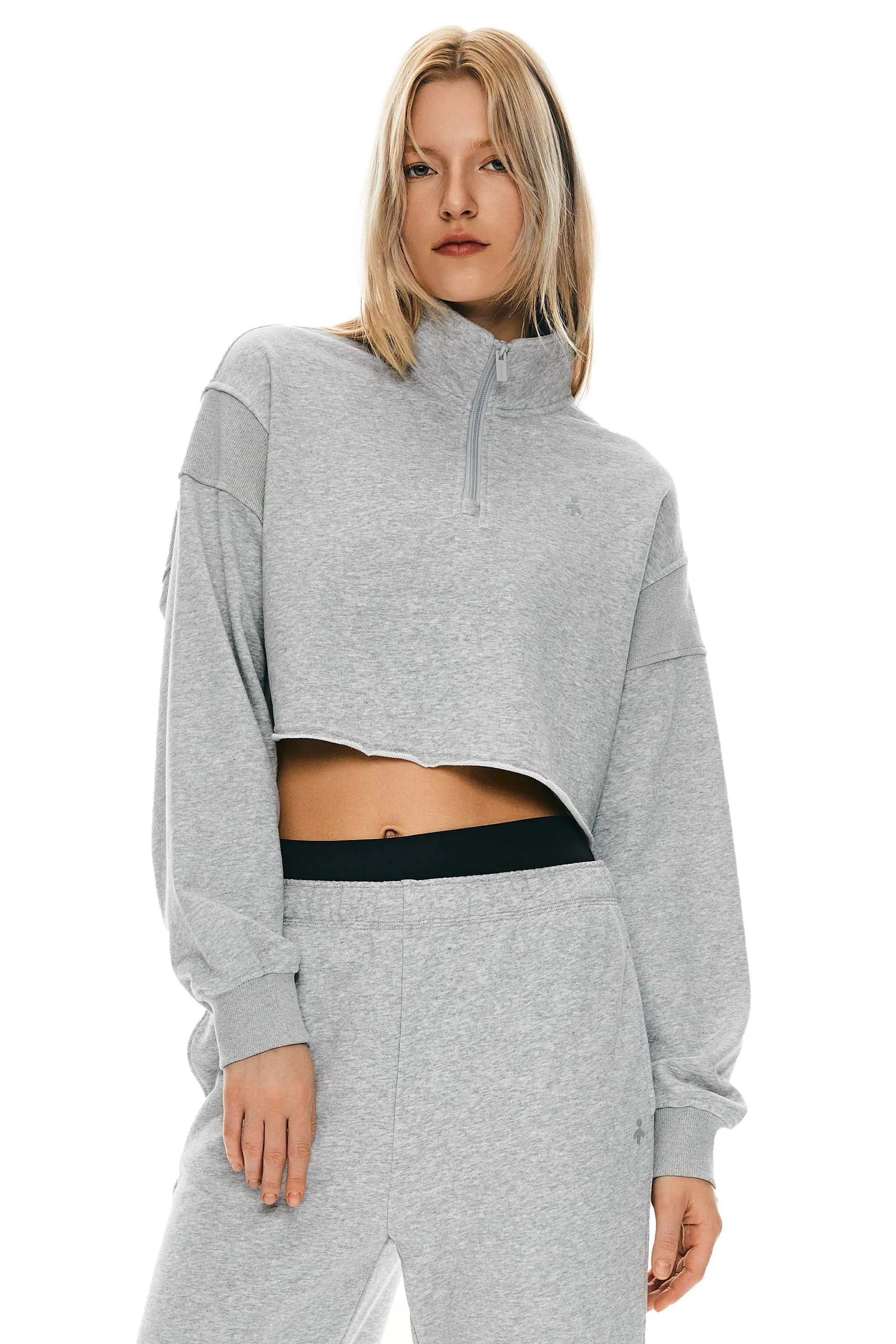 Half Zip Crop Sweatshirts