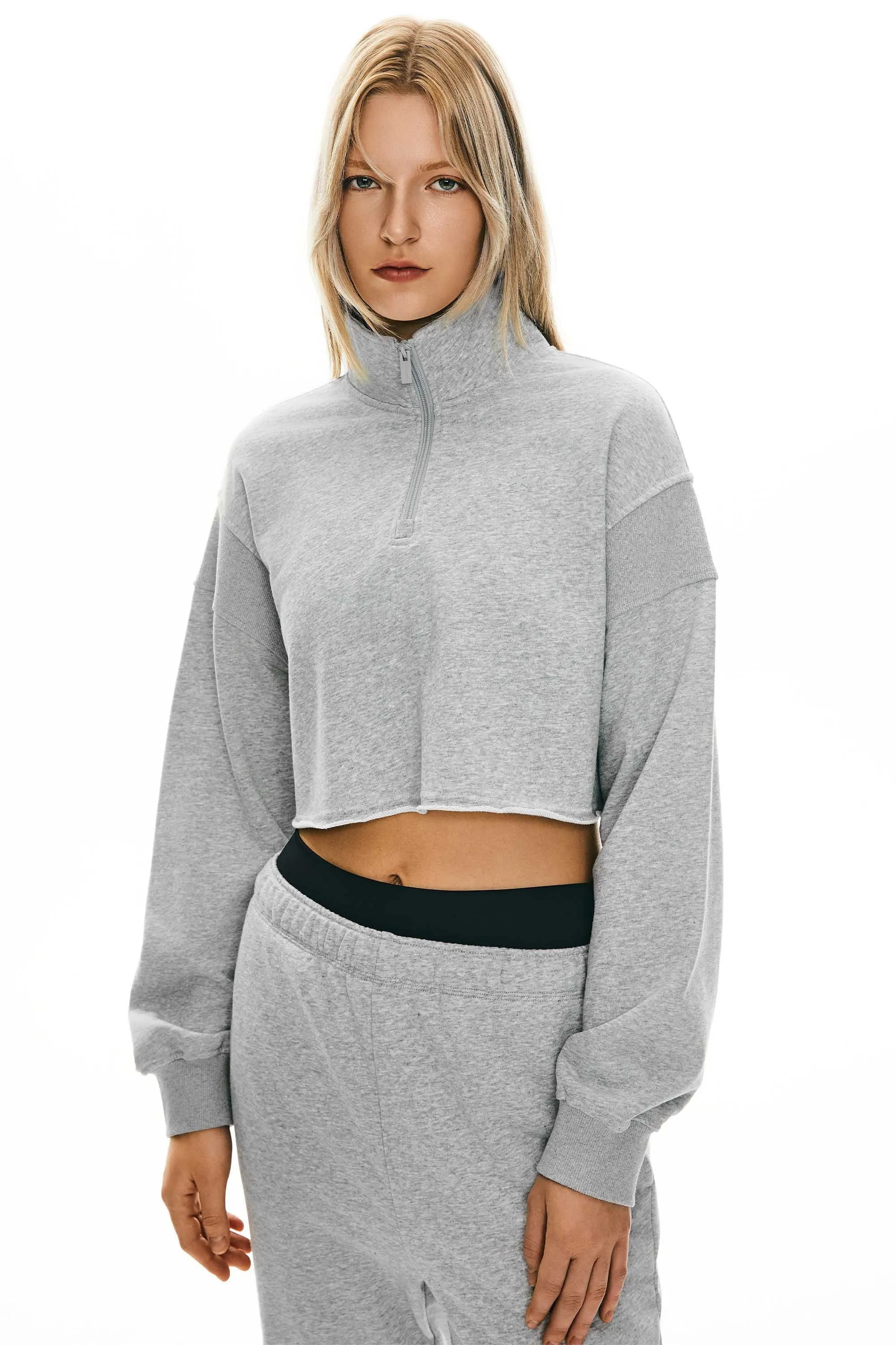 Half Zip Crop Sweatshirts