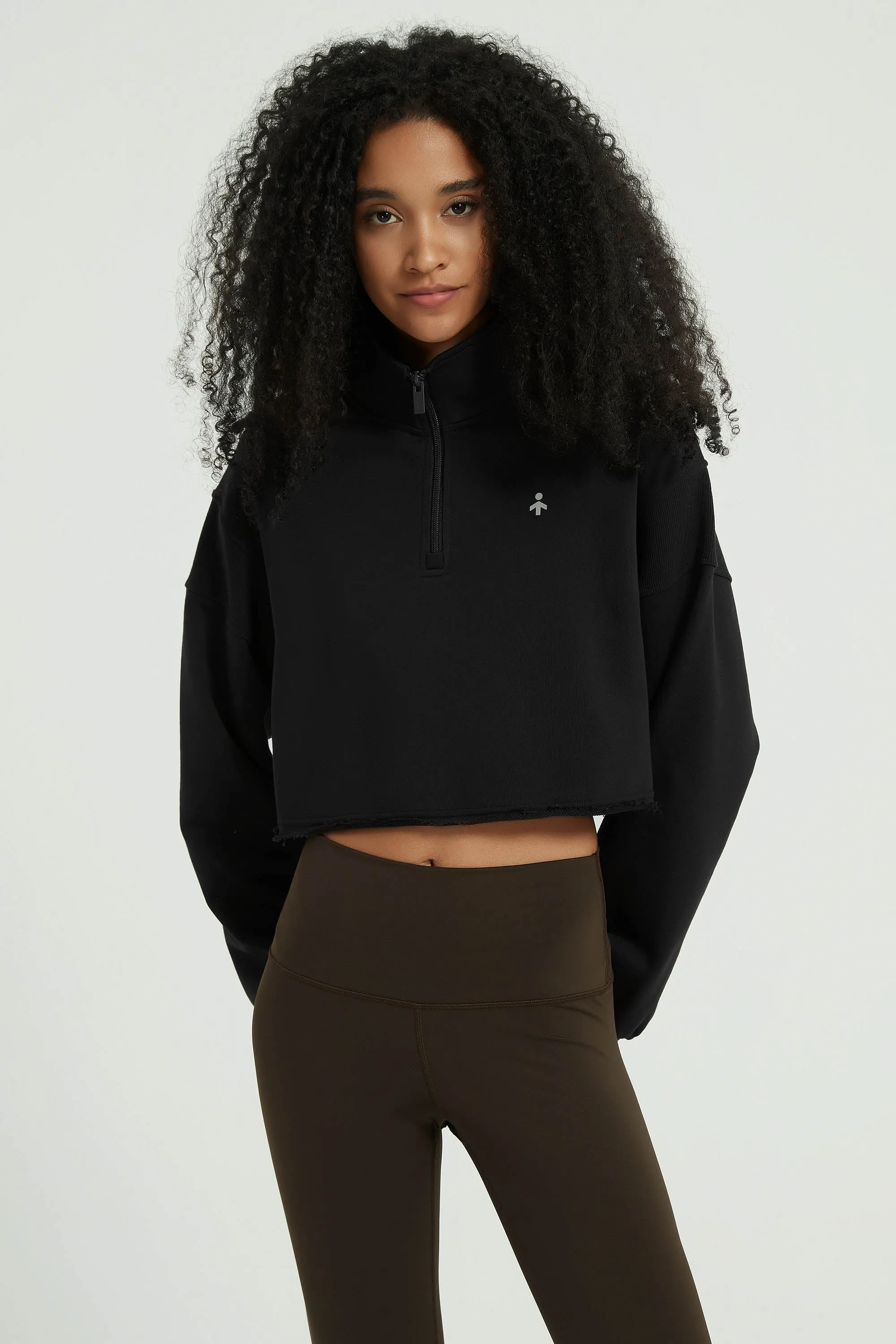 Half Zip Crop Sweatshirts