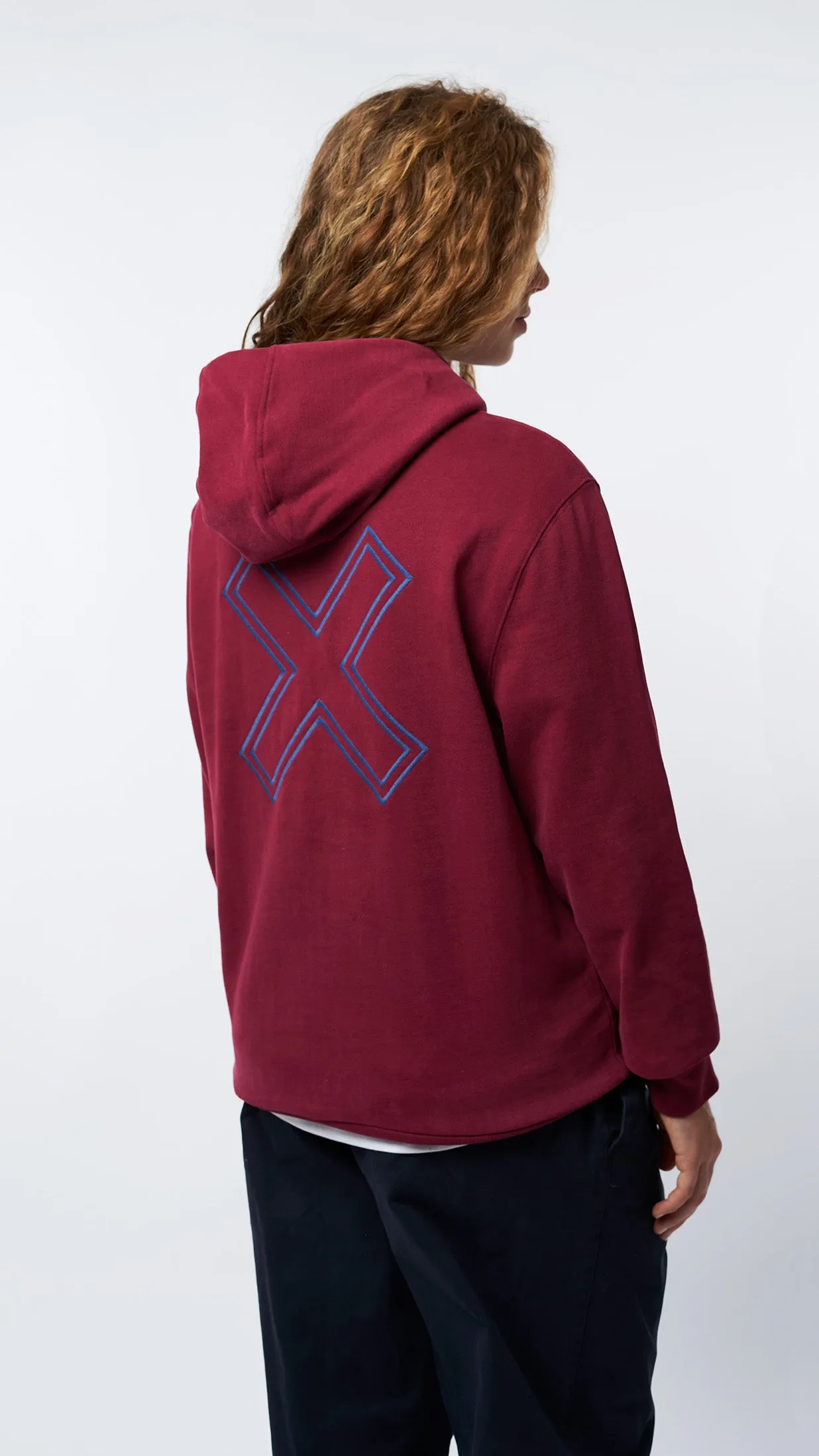 HALF ZIP HOODIE REEF BURGUNDY