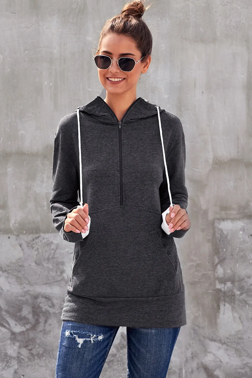 Half-zip Quilted Hoodie