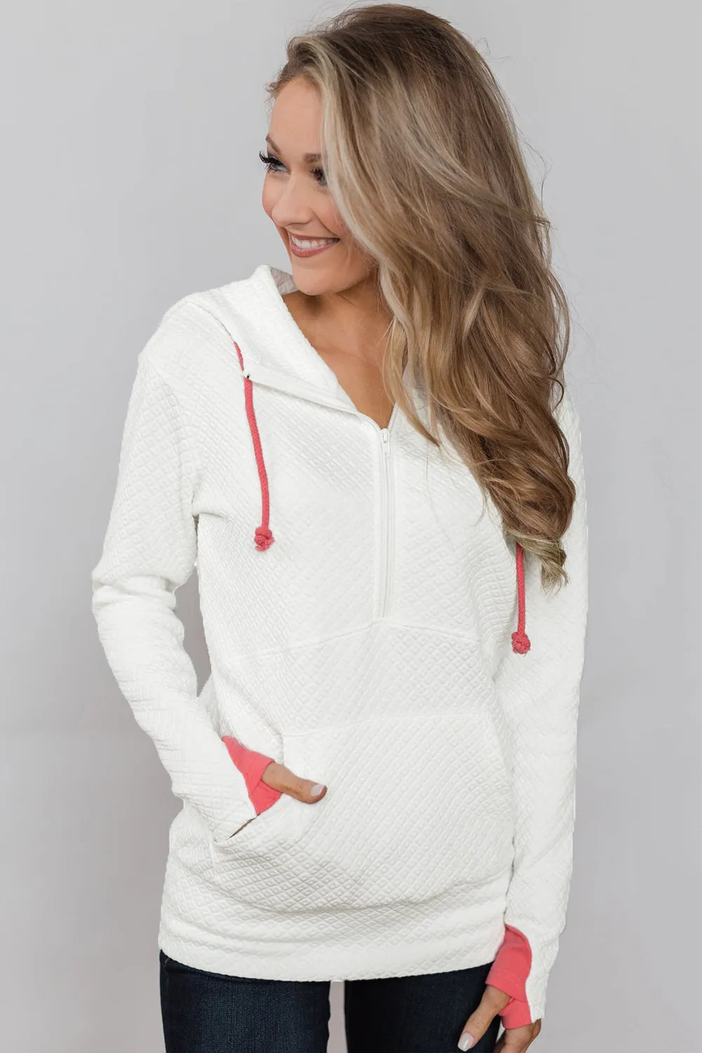 Half-zip Quilted Hoodie