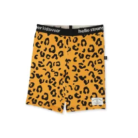 Hello Stranger Bike Shorts - Mustard Leopard