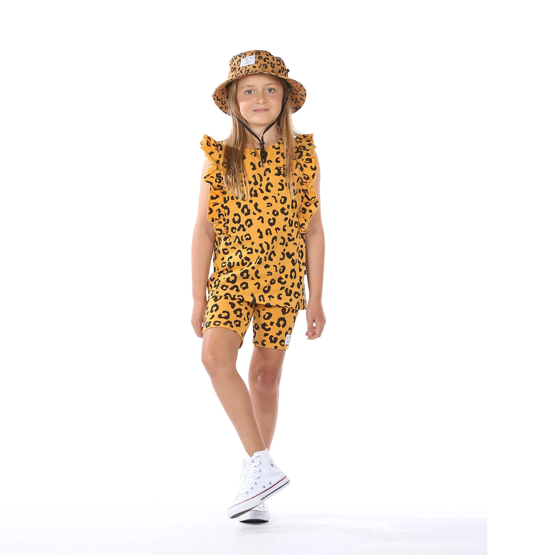 Hello Stranger Bike Shorts - Mustard Leopard