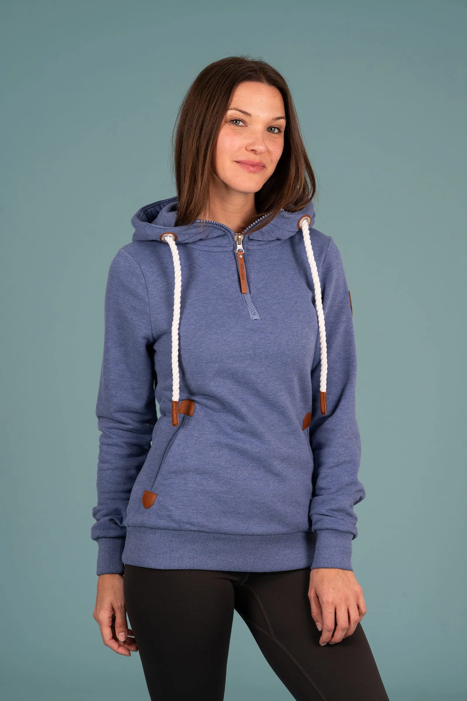 Ivy Half-Zip Hoodie Mineral Blue