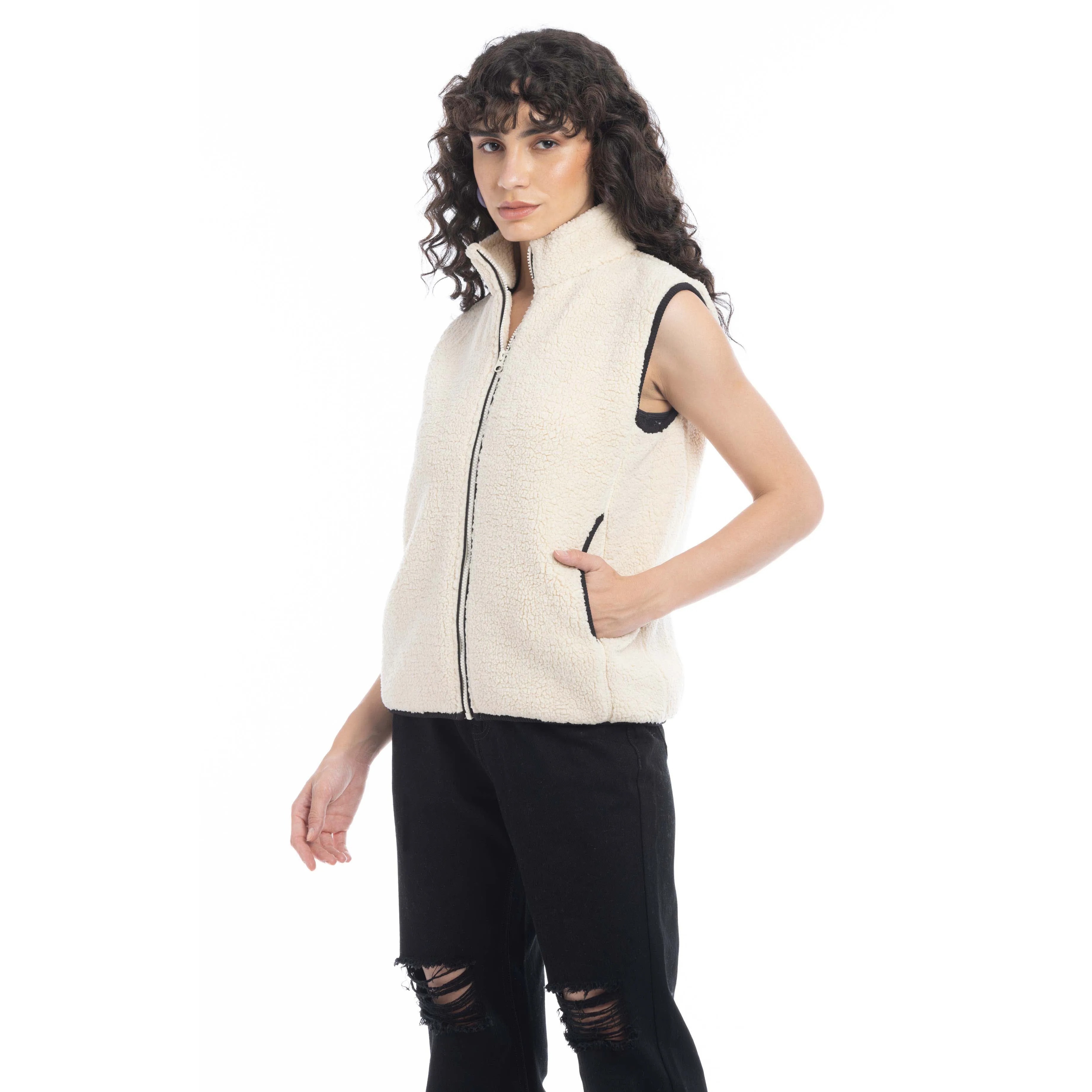 Jazlyn Zippered Fleece Jacket Vest