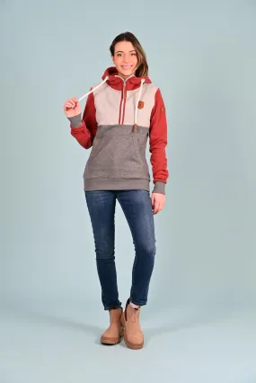 Kaya Half-Zip Hoodie Rustic Red