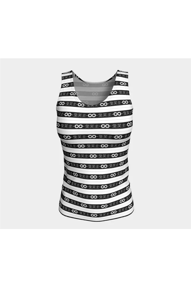 Live Laugh Love Black Striped Fitted Tank Top