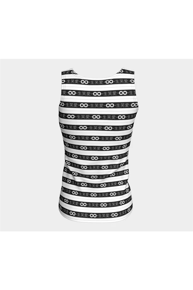 Live Laugh Love Black Striped Fitted Tank Top