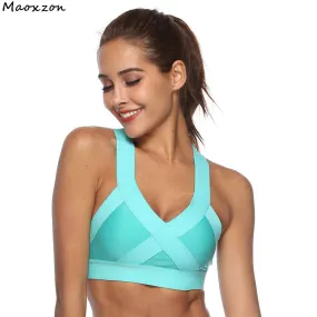 Maoxzon Womens Sexy Workout Fitness Short Tank Tops Vests For Female New Summer Criss-cross Ioga Active Jogger Bras Crop Tops XL