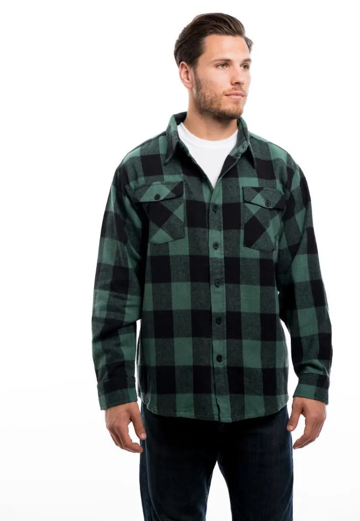 Men's Heavy Weight Brawny Flannel Plaid Shirt