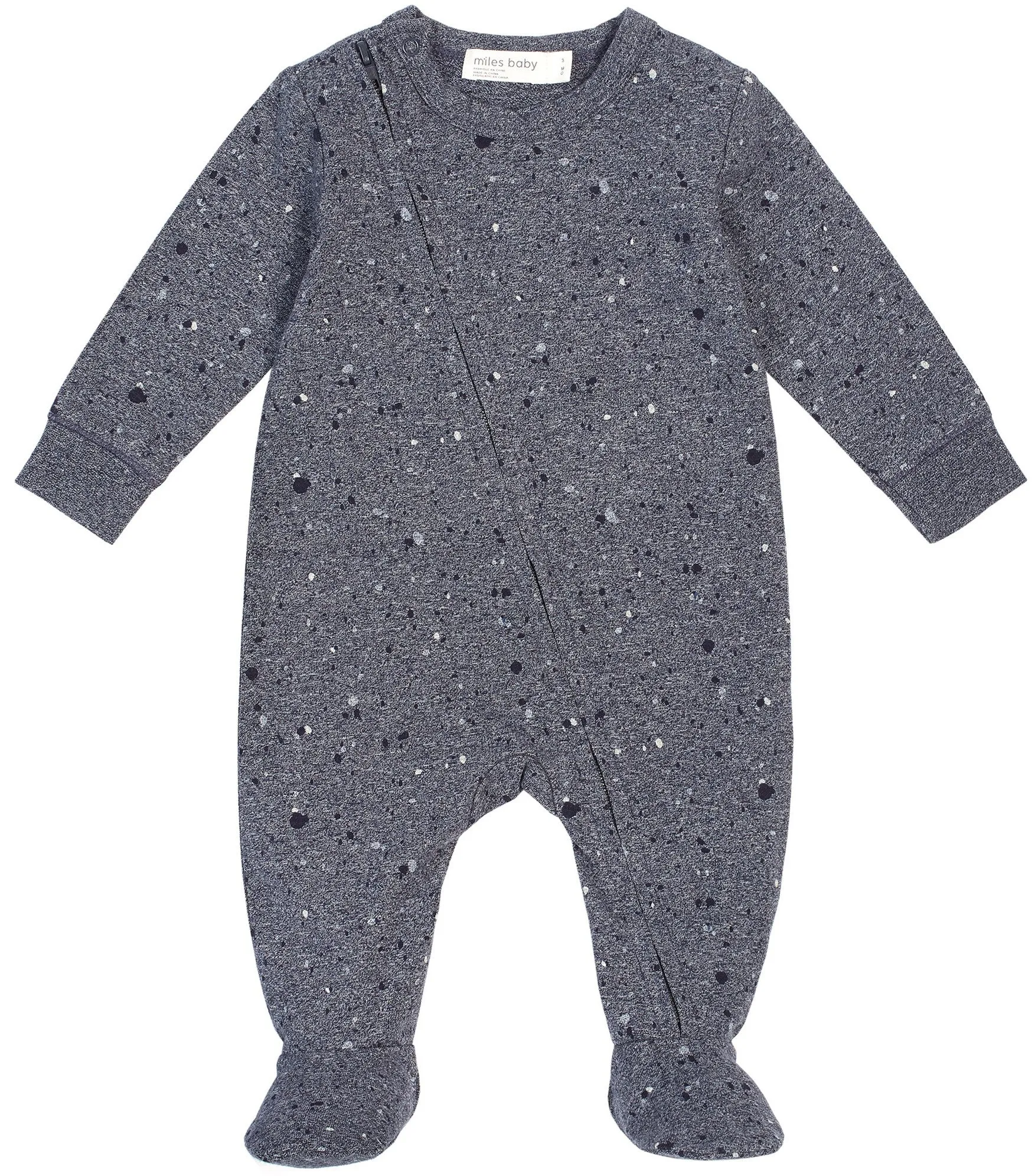 Miles Baby Dark Blue Knit One Piece Romper