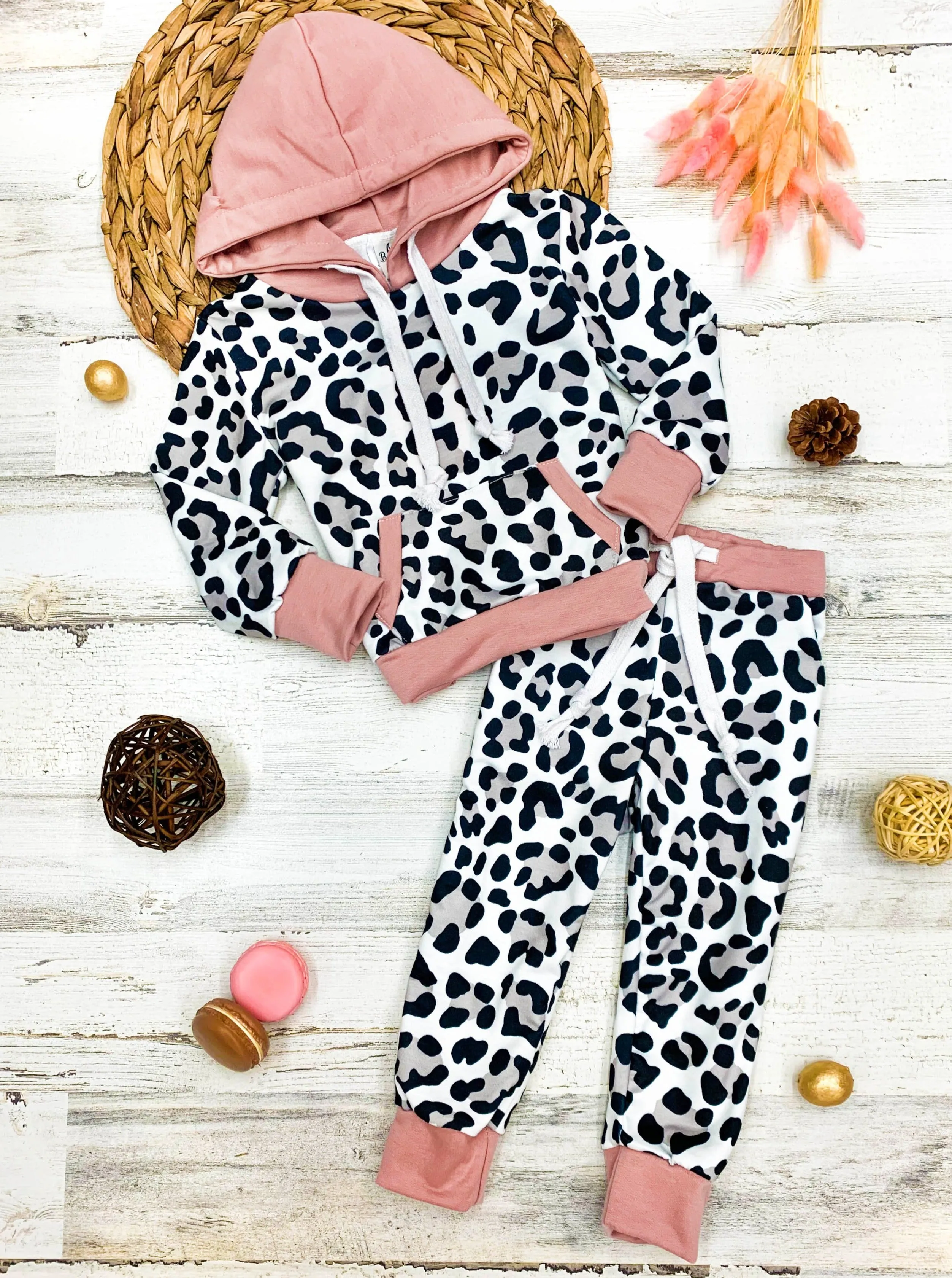 Mommy and Me Leopard Print Jogger Set