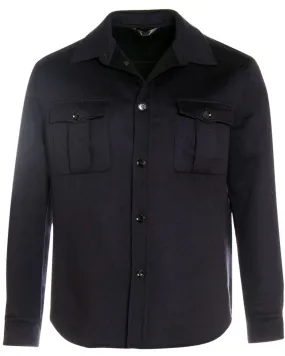 Navy Cashmere Ultra Light Overshirt