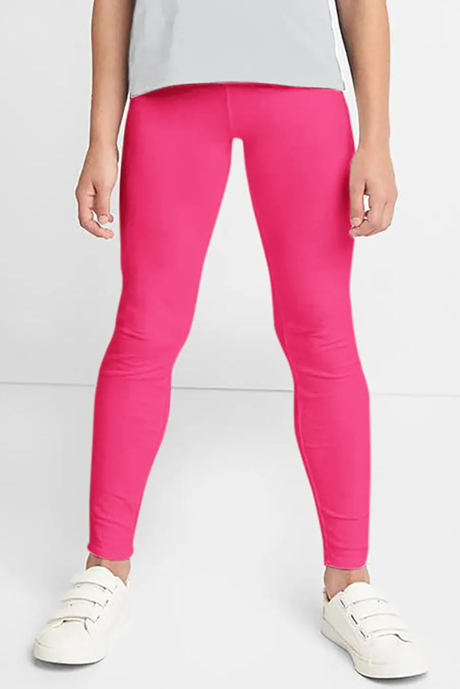 Neon Pink UV 50  Lucy Bright Recyclable Cute Stretchy Leggings - Kids