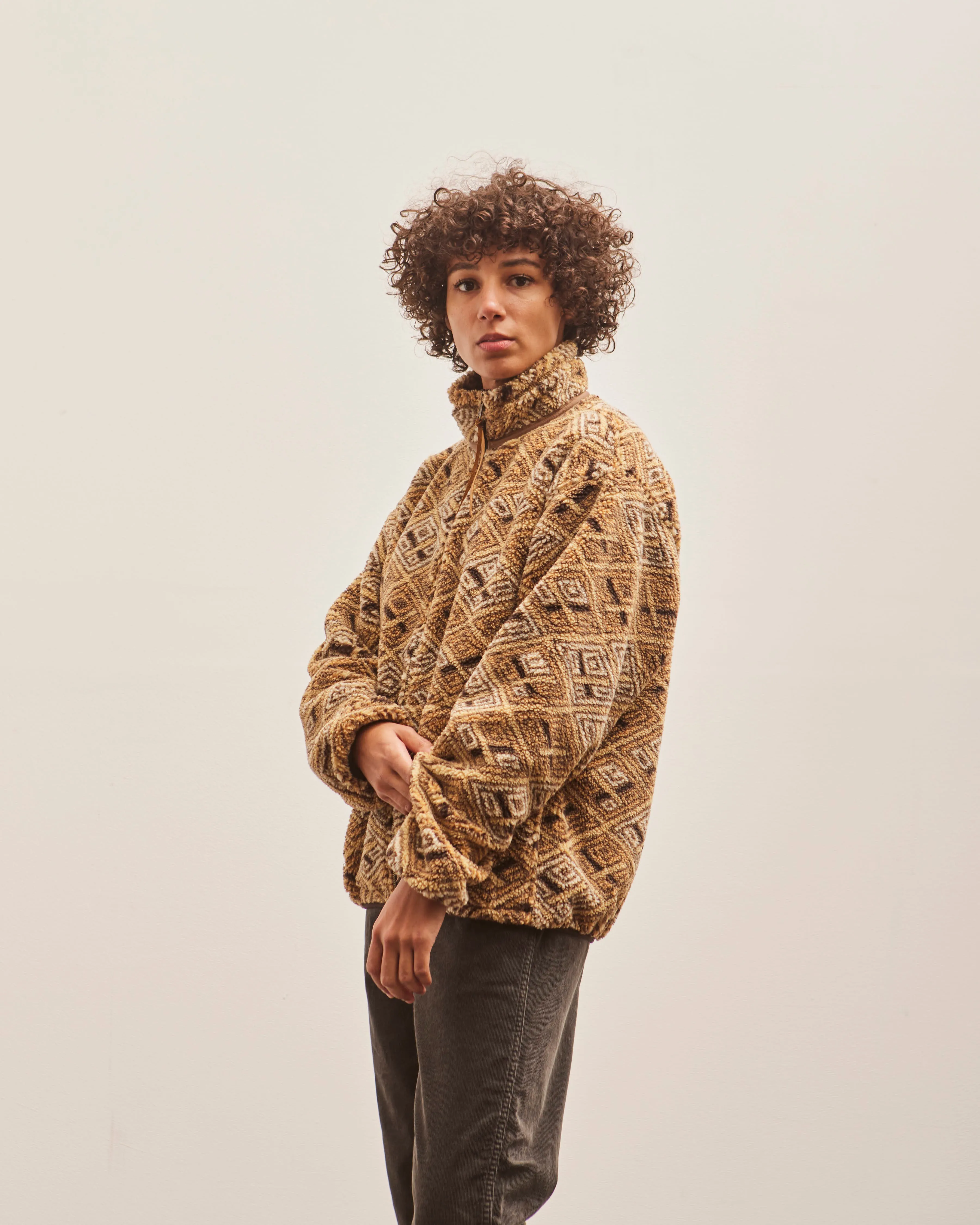 orSlow Fleece Boa Jacket, African Pattern