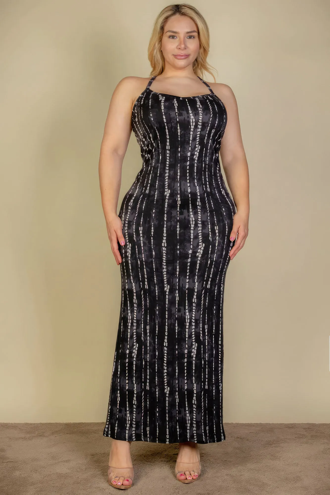 Plus Size Casual Black Bodycon Maxi Dress