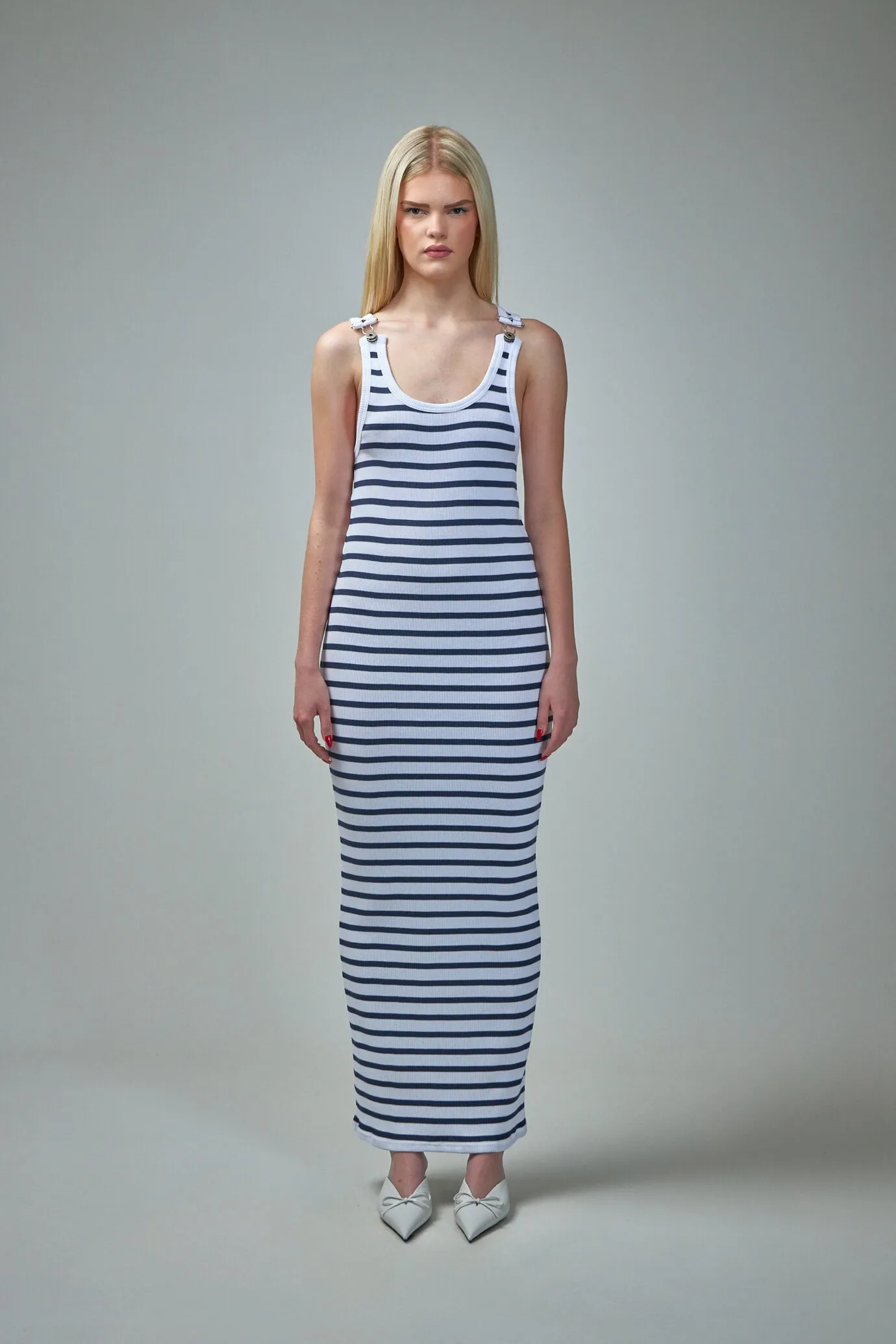 "The Strapped Marinière" Maxi Dress