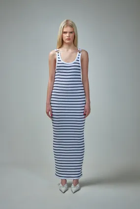 "The Strapped Marinière" Maxi Dress