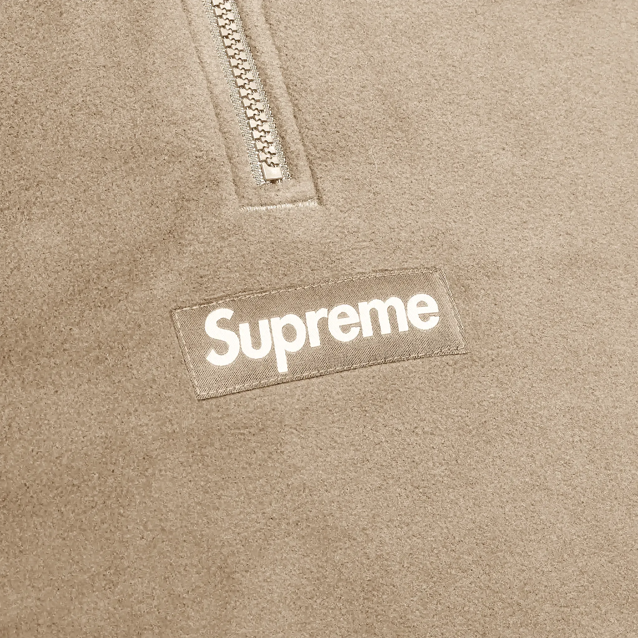 Supreme Polartec Facemask Taupe Half-Zip Hoodie (FW24)