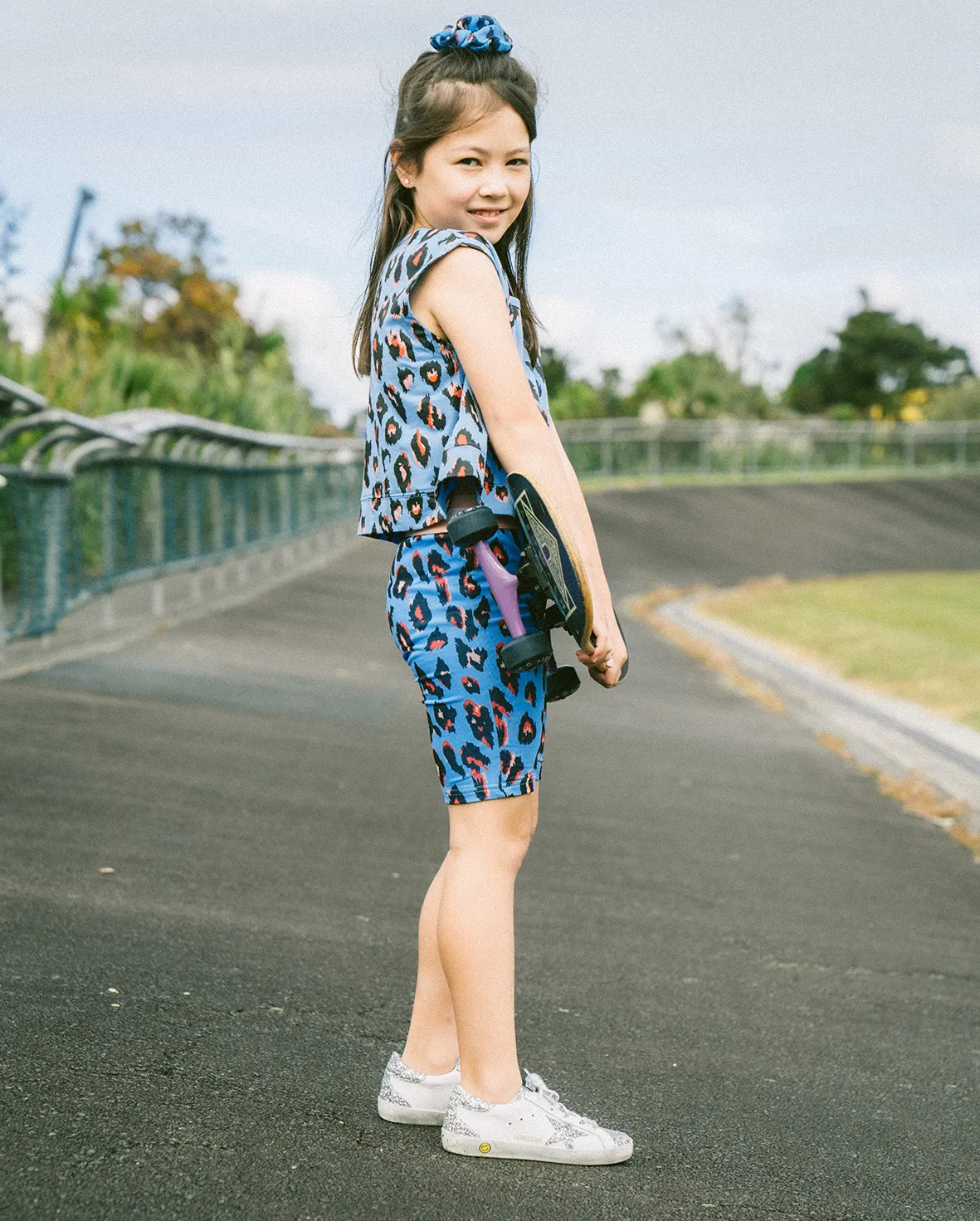 The Girls Club Leopard Print Biker Shorts